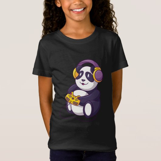 ゲーマーパンダのビデオゲーム Tシャツ (正面)