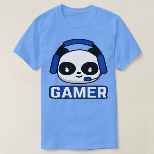 ゲーマーパンダ Tシャツ (デザイン正面)
