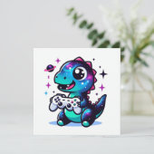 ゲーマーパーソナライズされたの恐竜招待状 招待状 (スタンド正面)