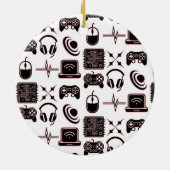 ゲーマーパーソナライズされたガール |ゲーム セラミックオーナメント (裏面)