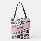 ゲーマーパーソナライズされたガール |ゲーム トートバッグ (裏面)