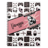 ゲーマーパーソナライズされたガール |ゲーム ノートブック (正面)