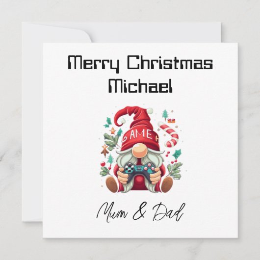 ゲーマーパーソナライズされたクリスマスカード シーズンカード (正面)