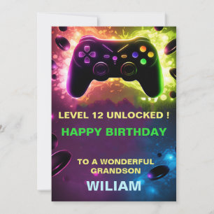ゲーマーパーソナライズされた誕生日カード 案内状
