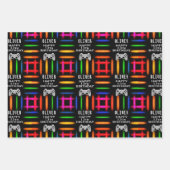 ゲーマービデオゲームコントローラネオン誕生日パーティー ラッピングペーパーシート (正面3)