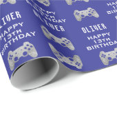 ゲーマービデオゲームコントローラー誕生日パーティー ラッピングペーパー (ロールコーナー)