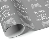 ゲーマービデオゲームコントローラー誕生日パーティー ラッピングペーパー (ロールコーナー)