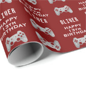 ゲーマービデオゲームコントローラー誕生日パーティー ラッピングペーパー (ロールコーナー)