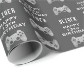 ゲーマービデオゲームコントローラー誕生日パーティー ラッピングペーパー (ロールコーナー)