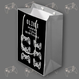 ゲーマービデオゲームコントローラ誕生日 ミディアムペーパーバッグ