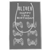 ゲーマービデオゲームコントローラ誕生日 ミディアムペーパーバッグ (正面)