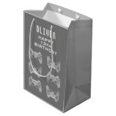 ゲーマービデオゲームコントローラ誕生日 ミディアムペーパーバッグ (裏面アングル)