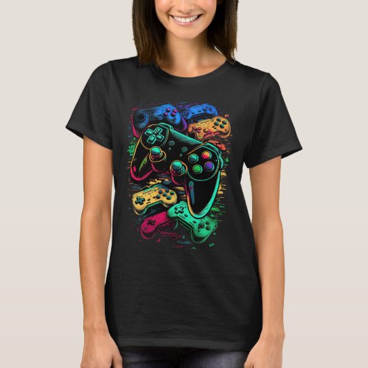 ゲーマービデオゲームコントローラ17 Tシャツ (正面)