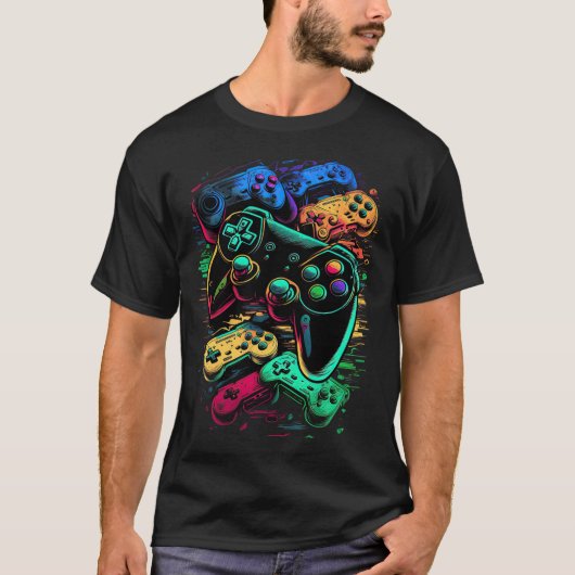 ゲーマービデオゲームコントローラ17 Tシャツ (正面)