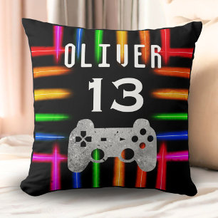 ゲーマービデオゲーム制御装置ネオン誕生日 クッション