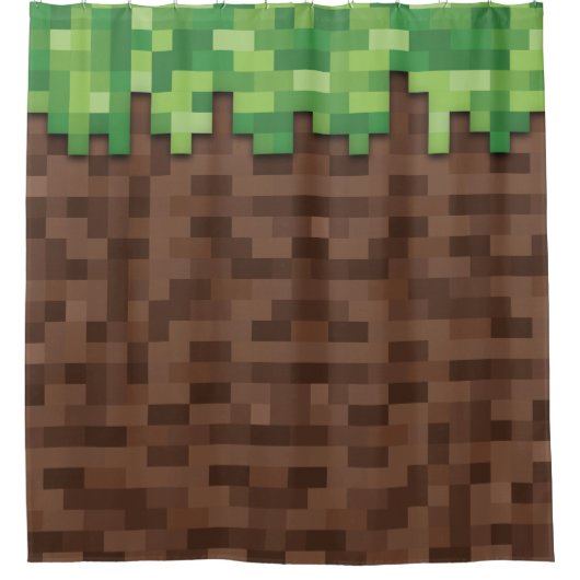ゲーマービデオゲーム建築マイニング建物 シャワーカーテン (正面)