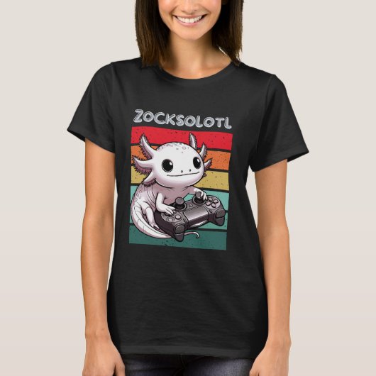 ゲーマービデオゲームAxolotlコンピュータおたく おもしろい Tシャツ (正面)