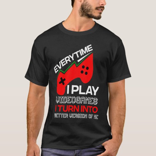 ゲーマービデオゲームIコンソールコンピュータ Tシャツ (正面)