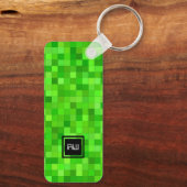 ゲーマーピクセル(緑) パーソナライズされた キーホルダー (裏面)
