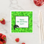 ゲーマーピクセル(緑) |誕生日カスタムパーティー スタンダードカクテルナプキン (インサイチュ)