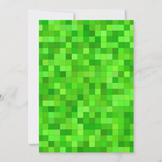 ゲーマーピクセル（緑） |誕生日カスタムパーティー 招待状 (裏面)