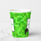 ゲーマーピクセル(緑) |誕生日カスタムパーティー 紙コップ (左)