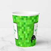 ゲーマーピクセル（緑） |誕生日カスタムパーティー 紙コップ (右)