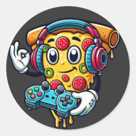 ゲーマーピザゲーム食品ラウンドステッカー ラウンドシール