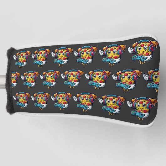 ゲーマーピザビデオゲーミングフードゴルフヘッドカバー ゴルフヘッドカバー (正面)