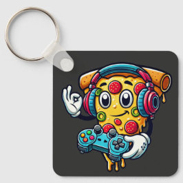 ゲーマーピザビデオゲームフードキーチェーン キーホルダー