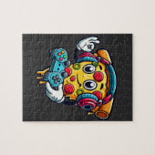 ゲーマーピザビデオゲームフードジグソーパズル ジグソーパズル (横)