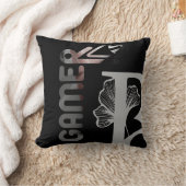 ゲーマーピロー抽象芸術インテリアデコーブラックパウダー クッション (ブランケット)
