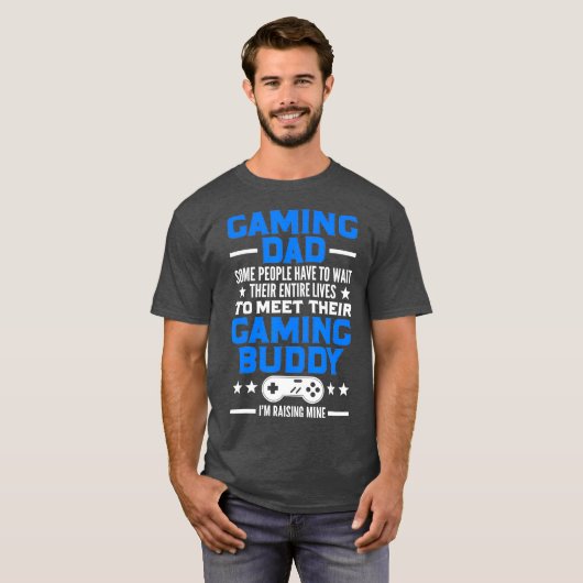 ゲーマーファーザデイギフトビデオゲームゲームパパ Tシャツ (正面フル)