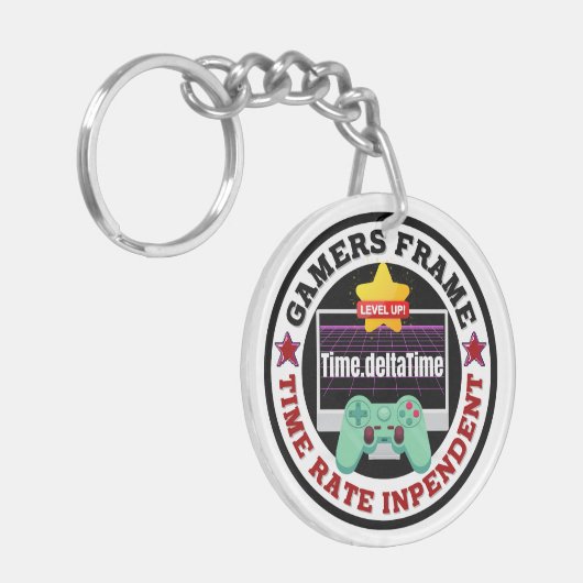 ゲーマーフレーム – 時間レート独立 キーホルダー (正面左)