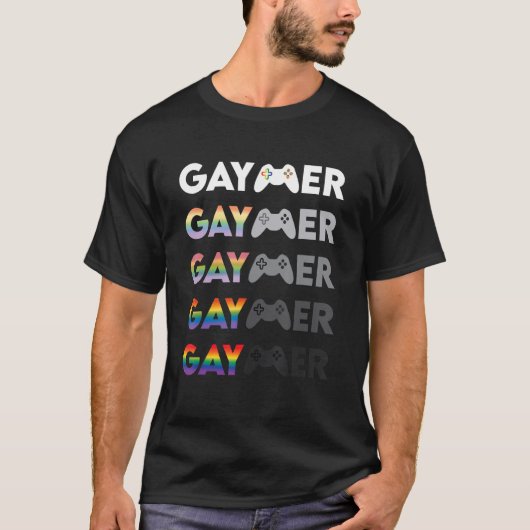 ゲーマープライドLGBTゲームゲイ月次 Tシャツ (正面)
