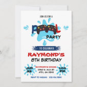 ゲーマープールパーティー誕生日 招待状 (正面)