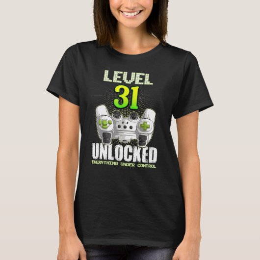 ゲーマーボーイズ女の子31誕生日レベル31ロック解除3 Tシャツ (正面)