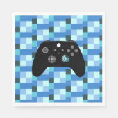 ゲーマーボーイブルーピクセル誕生日 スタンダードランチョンナプキン (正面)