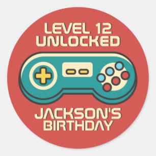 ゲーマーボーイレベルアンロックレトロゲーム誕生日 ラウンドシール