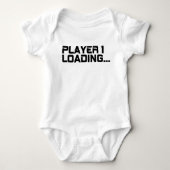 ゲーマーママの妊娠発表 Player 1 Loading ベビーボディスーツ (正面)