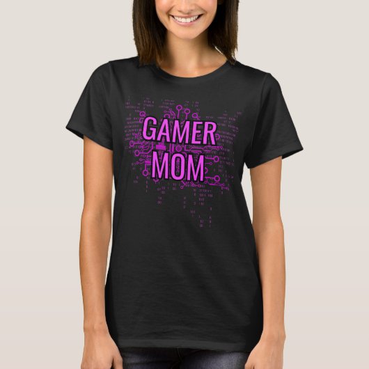 ゲーマーママ サイバー パープル Tシャツ (正面)