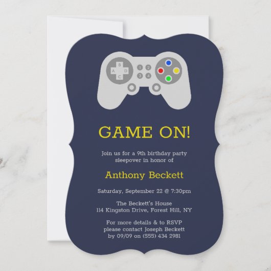 ゲーマーモダンエイジ誕生日 招待状 (正面)