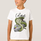 ゲーマーモダンキュートなキッズビデオゲーマー Tシャツ (正面)