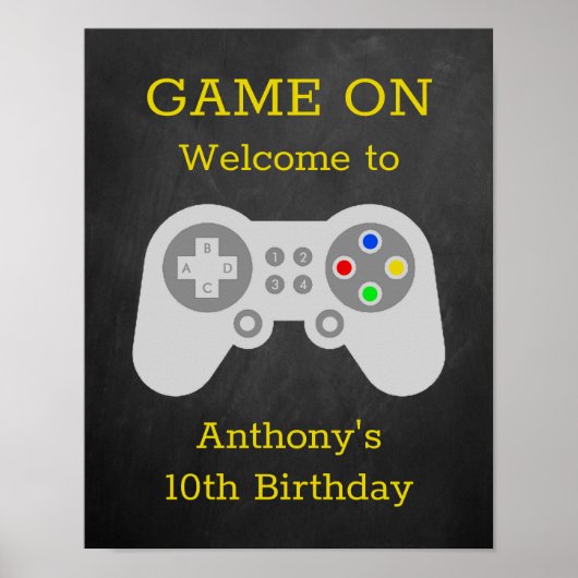 ゲーマーモダン任意の年齢の誕生日パーティーへようこそ ポスター (正面)