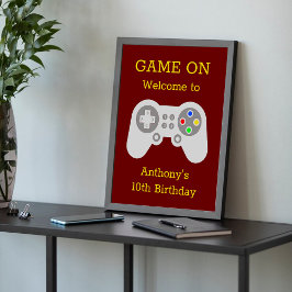 ゲーマーモダン任意の年齢の誕生日パーティーへようこそ ポスター