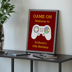 ゲーマーモダン任意の年齢の誕生日パーティーへようこそ ポスター