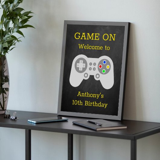 ゲーマーモダン任意の年齢の誕生日パーティーへようこそ ポスター
