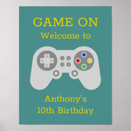 ゲーマーモダン任意の年齢の誕生日パーティーへようこそ ポスター