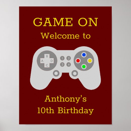 ゲーマーモダン任意の年齢の誕生日パーティーへようこそ ポスター (正面)