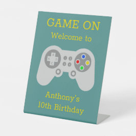 ゲーマーモダン任意の年齢の誕生日パーティーへようこそ 台座サイン